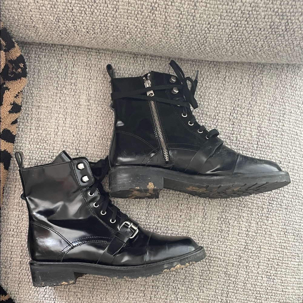 All saints Black leather Ankle Boots 41